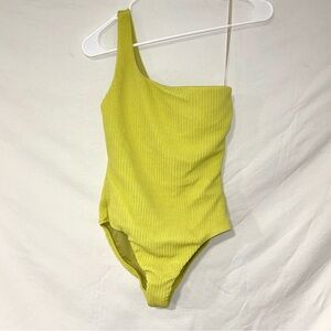 Seafolly Sea Dive One Shoulder One Piece Swimsuit Bathing Suit Lime Green